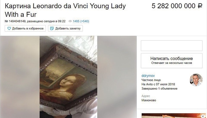 da Vinci Gemälde Mädchen mit Pelz