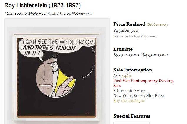 Roy Lichtenstein Bild erzielt neuen Rekordpreis