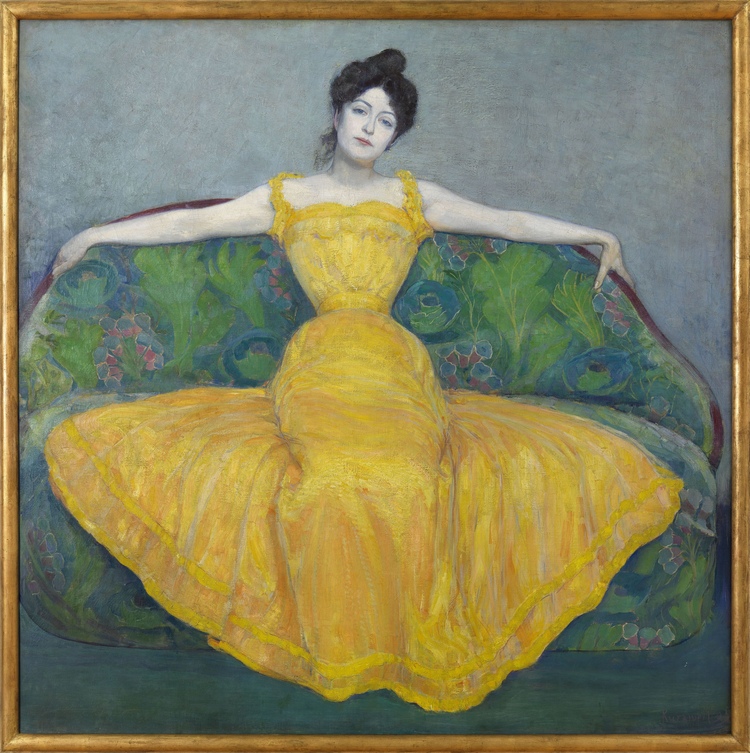 Secession Max Kurzweil Dame in Gelb