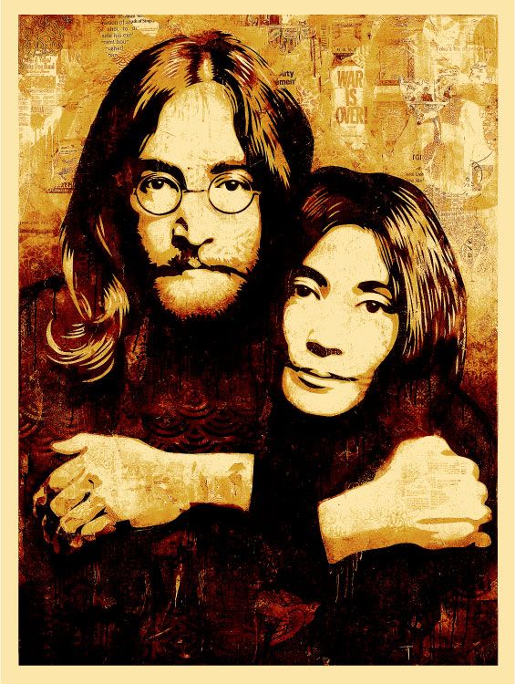 Shepard Fairey John lennon und Yoko Ono