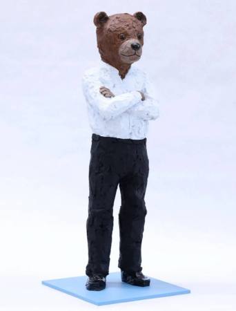 Stephan Balkenhol Teddybaer neue Bronze | FRANK FLUEGEL GALERIE Ausstellung Nuernberg