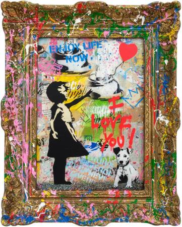 Mr. Brainwash ❤️ Vandalized Canvas Balloon Girl - Beautiful Girl Ausstellung Nuernberg