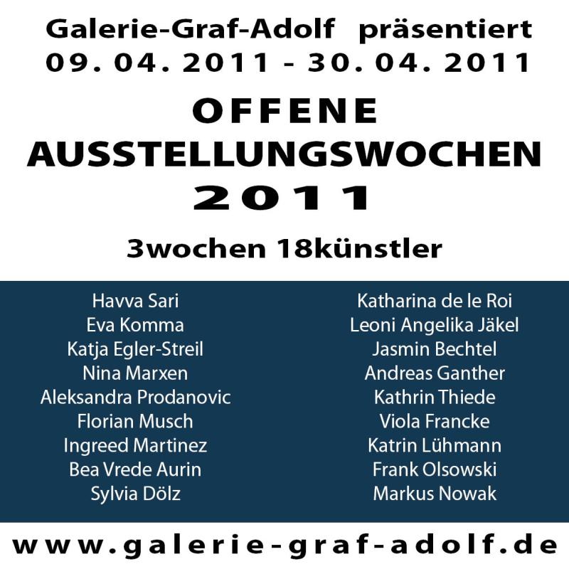 Offene Ausstellungswochen 2011 in der Galerie-Graf-Adolf vom 09.04.2011-30.04.2011