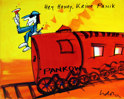 UDO LINDENBERG - PANIKPINSELEI Likörelle auf Papier und Leinwand 