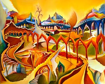 Labyrinth der Welt - Malerei von Christin Lutze