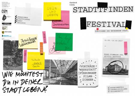 Stadttfinden Festival mit sieben LAB-Kunstprojekten/ Glasfabrik Leutzsch Ausstellung Leipzig