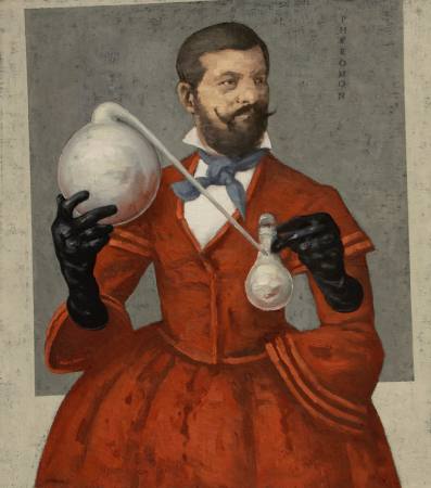 Heie Liebe, rot auf wei. Ausstellung Wien