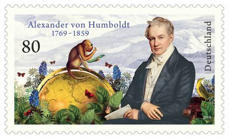 05.09., 12 Uhr: Alexander von Humboldt: Erstausgabe Sonderbriefmarke & Katalog-Launch Ausstellung Berlin