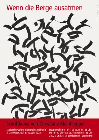 Wenn die Berge ausatmen - Schriftkunst von Christiane Kleinhempel Ausstellung Bietigheim-Bissingen