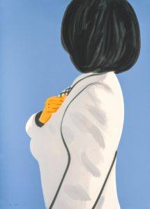 Alex Katz Vivien in White Coat - FRANK FLUEGEL GALERIE - Original Print for sale