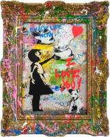 Mr. Brainwash ❤️ Vandalized Canvas Balloon Girl - Beautiful Girl