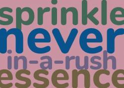 Duo-Ausstellung | sprinkle never-in-a-rush essence