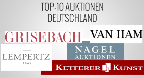 Top 10 Auktionsergebnisse 1.Halbjahr 2013 in Deutschland