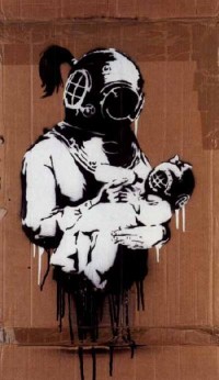 Banksy Bild in Berlin-Kreuzberg wiederentdeckt + freigelegt